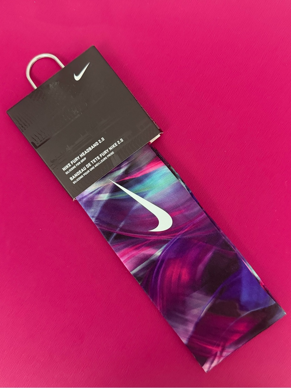 Unisex Nike Fury Headband 2.0 with Silicone Grip - Purple/Burgundy/Teal OSFM NWT